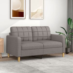 vidaXL Tweezitsbank 140 cm stof taupe