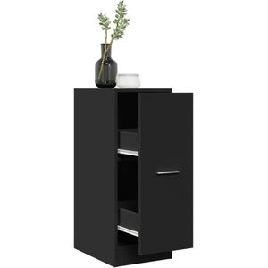 vidaXL Apothekerskast 30x41x77,5 cm bewerkt hout zwart