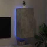 vidaXL Tv-wandmeubel met LED-verlichting 40,5x35x80 cm betongrijs