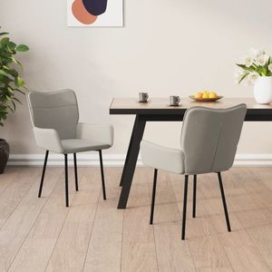 VidaXL Eetkamerstoelen 2 st. Fluweel Lichtgrijs