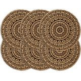 vidaXL-Placemats-6-st-rond-38-cm-jute-donkerbruin