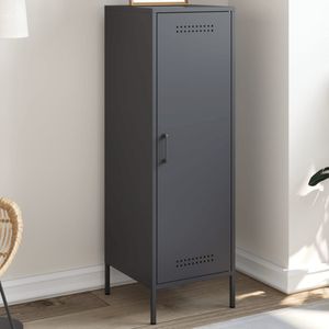 vidaXL - Hoge - kast - 36x39x113 - cm - staal - antracietkleurig