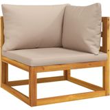 VidaXL Loungeset 10-delig met Kussens Massief Hout Taupe