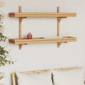 vidaXL Wandplank met plank met opslag Bruin 100 x 26 x 60 cm Bamboe