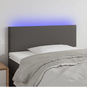 vidaXL Hoofdbord LED 80x5x78/88 cm kunstleer grijs