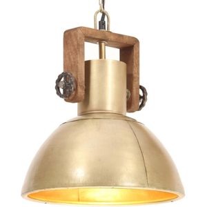 vidaXL Hanglamp industrieel rond 25 W E27 30 cm messingkleurig