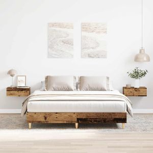 vidaXL Bedframe zonder matras 140x200 cm spaanplaat bewerkt hout