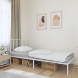 VidaXL Bedframe Hoofdbord Metaal Wit 90x200 cm