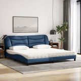 vidaXL Bed met matras stof blauw 200x200 cm
