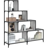 vidaXL Boekenkast 4-laags 139x33,5x149 cm bewerkt hout grijs sonoma