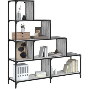 vidaXL Boekenkast 4-laags 139x33,5x149 cm bewerkt hout grijs sonoma