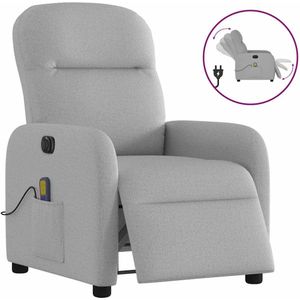 vidaXL - Massagestoel - Grijs - Stof - Elektrisch Verstelbaar