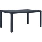 vidaXL Tuintafel 150x90x72 cm rattan-look kunststof antraciet