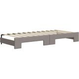 vidaXL Slaapbank met onderschuifbed en lades 80x200 cm stof taupe