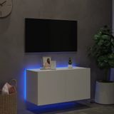 vidaXL Tv-wandmeubel met LED-verlichting 80x35x41 cm wit