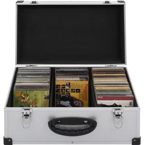 vidaXL Cd-koffer voor 60 cd's aluminium ABS zilverkleurig