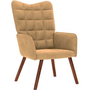 vidaXL - Relaxstoel - Fluweel - Bruin - Comfortabel en Stevig
