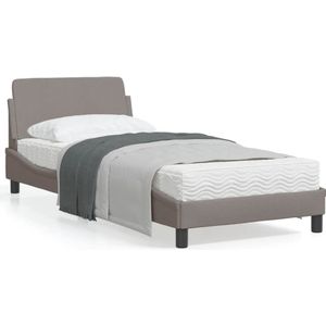 vidaXL Bedframe met hoofdbord stof taupe 80x200 cm