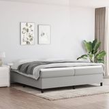 VidaXL Boxspring met Matras Stof Lichtgrijs 200x200 cm