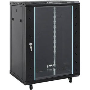 vidaXL - Netwerkkast - Zwart - Koudgewalst Staal - 15U 19"
