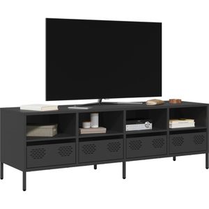 vidaXL Tv-meubel 135x39x43,5 cm koudgewalst staal zwart