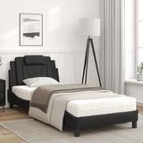 vidaXL Bed met matras kunstleer zwart 80x200 cm