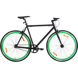 vidaXL Fiets met vaste versnelling 700 c 59 cm zwart en groen