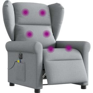 vidaXL - Massagestoel - Lichtgrijs - Stof - Elektrisch Verstelbaar