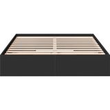 vidaXL Bedframe met lades bewerkt hout zwart 150x200 cm