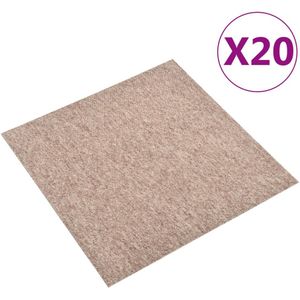 vidaXL Tapijttegels 20 st 5 m² 50x50 cm beige