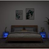 vidaXL-Nachtkastjes-met-LED's-2-st-wandgemonteerd-zwart