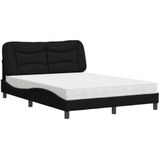 vidaXL Bed met matras stof zwart 140x190 cm
