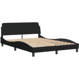 vidaXL Bed met matras stof zwart 140x190 cm