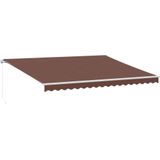 vidaXL Luifel handmatig uittrekbaar met LED 450x350 cm bruin