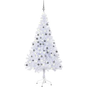 vidaXL Kunstkerstboom met LED's en kerstballen 620 takken 180 cm