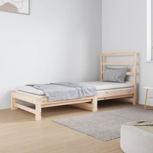 vidaXL - Slaapbank - uitschuifbaar - massief - grenenhout - 2x(x190) - cm