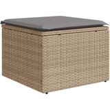 vidaXL 9-delige Loungeset met kussens poly rattan beige