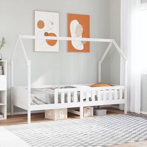 vidaXL - Bedhuis - wit - massief - grenenhoutx190 - cm
