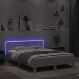 vidaXL Bedframe met hoofdeinde en LED wit 150x200 cm