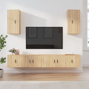 VidaXL 6-delige TV-meubelset - Bewerkt Hout - Sonoma Eikenkleurig