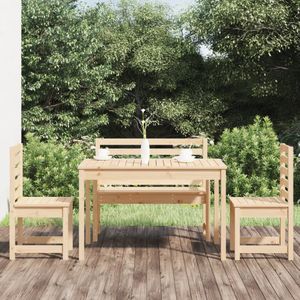VidaXL 4-Delige Tuinset Massief Teakhout