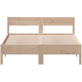 vidaXL Bedframe met hoofdbord massief grenenhout 120x190 cm