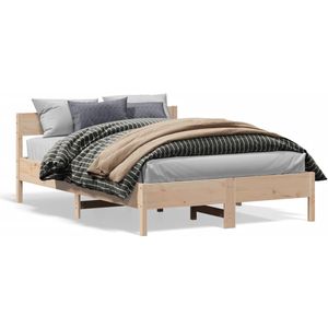 vidaXL Bedframe met hoofdbord massief grenenhout 120x190 cm