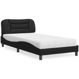 vidaXL Bed met matras kunstleer zwart 100x200 cm