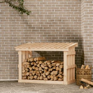 vidaXL Haardhoutrek 108x64,5x77 cm massief grenenhout wit