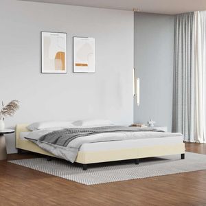 VidaXL-Bedframe-met-hoofdbord-kunstleer-crèmekleurig-160x200-cm