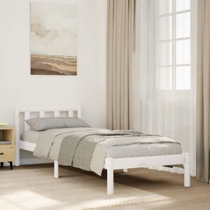 vidaXL Bedframe extra lang zonder matras grenenhout wit 80x220 cm