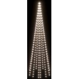 vidaXL Vlaggenmast kerstboom 310 LED's koudwit 300 cm