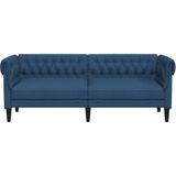 vidaXL Driezitsbank Chesterfield-stijl stof blauw