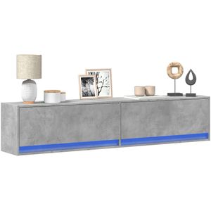vidaXL - Tv-wandmeubel - met - LED-verlichting - 180x31x38 - cm - betongrijs